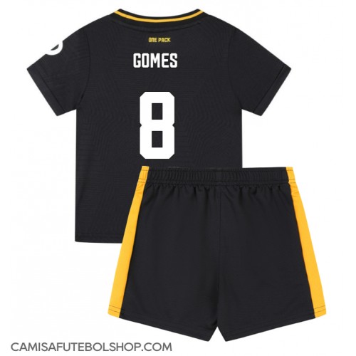 Camisa de time de futebol Wolves Joao Gomes #8 Replicas 2º Equipamento Infantil 2024-25 Manga Curta (+ Calças curtas)